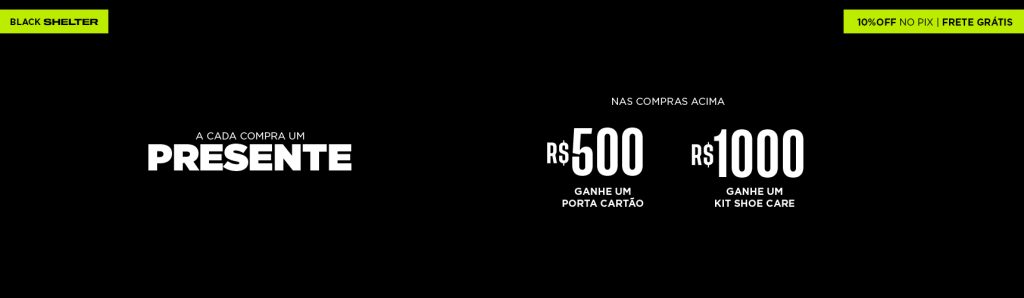 Black Shelter: até 50% off em produtos selecionados + brindes exclusivos para você aproveitar! 4 BANNER HOME BLACK 04